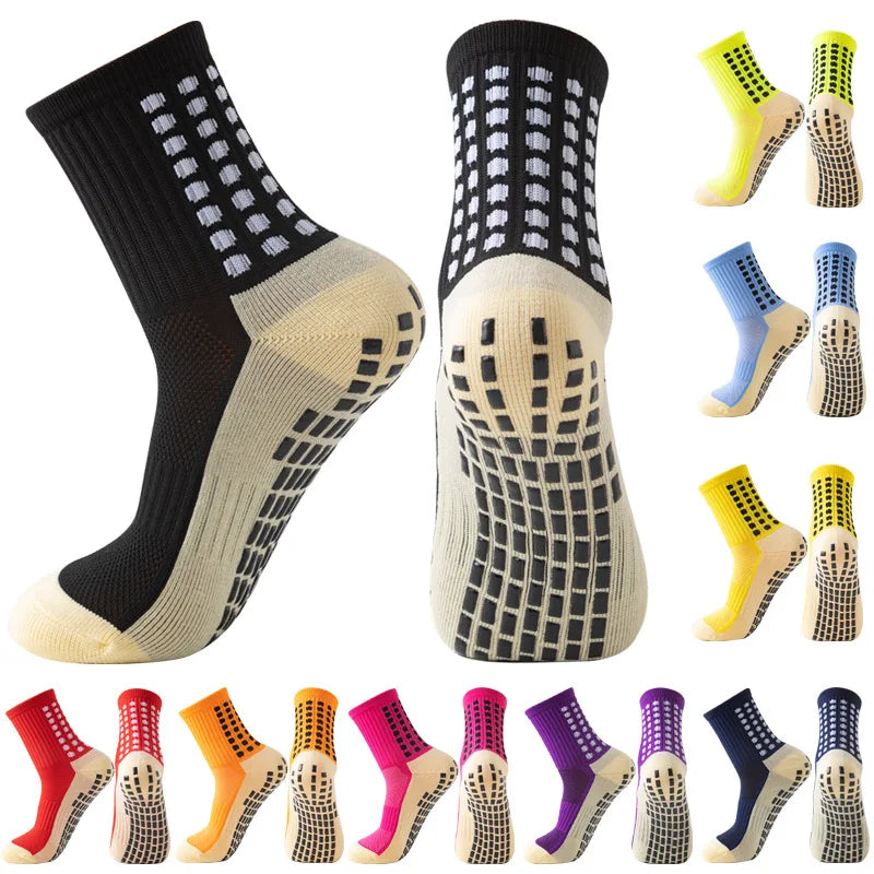 Men'S Football Soccer Socks Sports Cycling Grip Socks anti Slip Non Slip Grip Pads for Football Basketball New