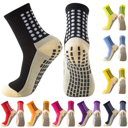 Men'S Football Soccer Socks Sports Cycling Grip Socks anti Slip Non Slip Grip Pads for Football Basketball New