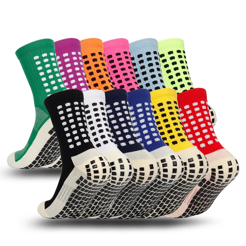 Men'S Football Soccer Socks Sports Cycling Grip Socks anti Slip Non Slip Grip Pads for Football Basketball New