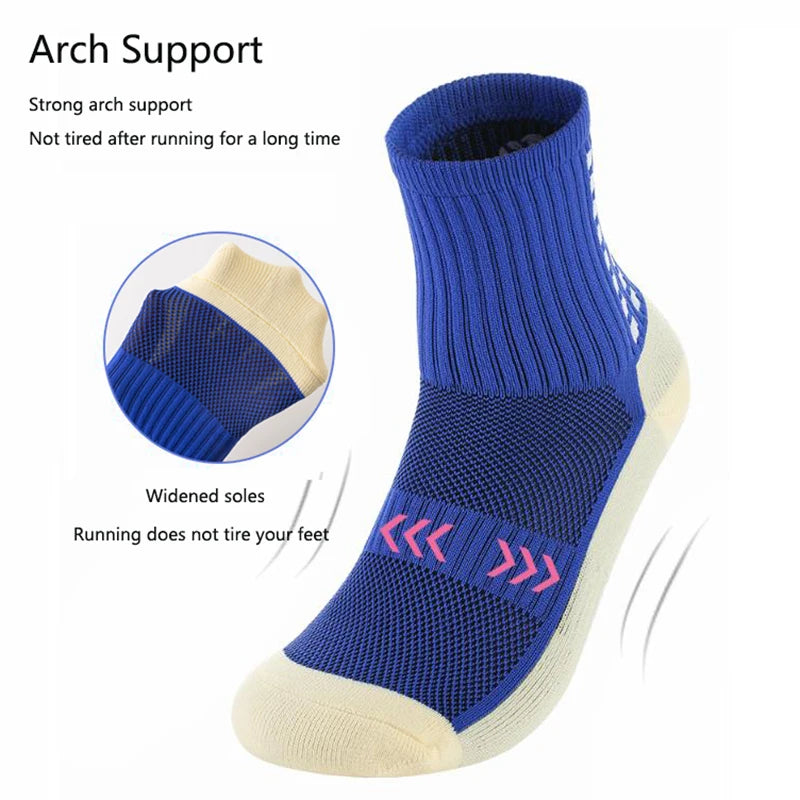 Men'S Football Soccer Socks Sports Cycling Grip Socks anti Slip Non Slip Grip Pads for Football Basketball New