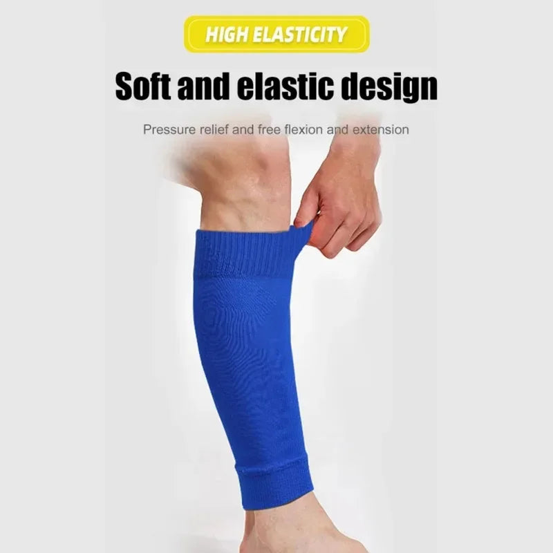 1Pair Football Socks Soccer Accessories Leg Brace Sleeves Breathable Sport Sock Adult Kids Shin Guards Calf Protection Leg Cover