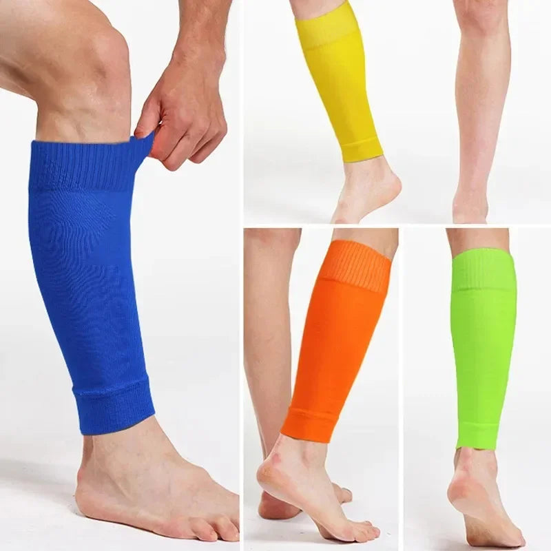 1Pair Football Socks Soccer Accessories Leg Brace Sleeves Breathable Sport Sock Adult Kids Shin Guards Calf Protection Leg Cover