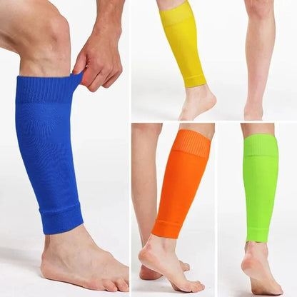 1Pair Football Socks Soccer Accessories Leg Brace Sleeves Breathable Sport Sock Adult Kids Shin Guards Calf Protection Leg Cover