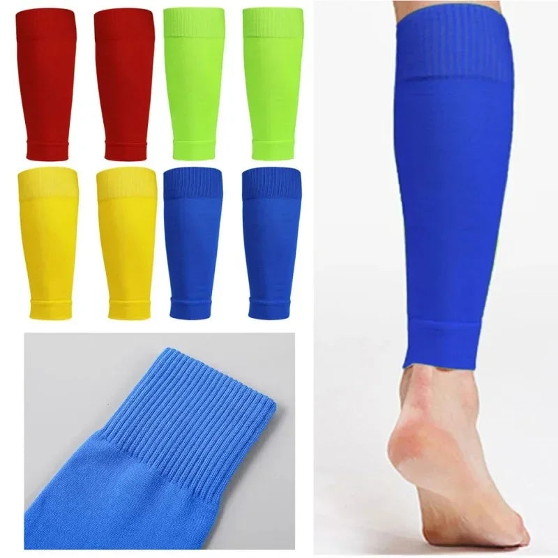 1Pair Football Socks Soccer Accessories Leg Brace Sleeves Breathable Sport Sock Adult Kids Shin Guards Calf Protection Leg Cover