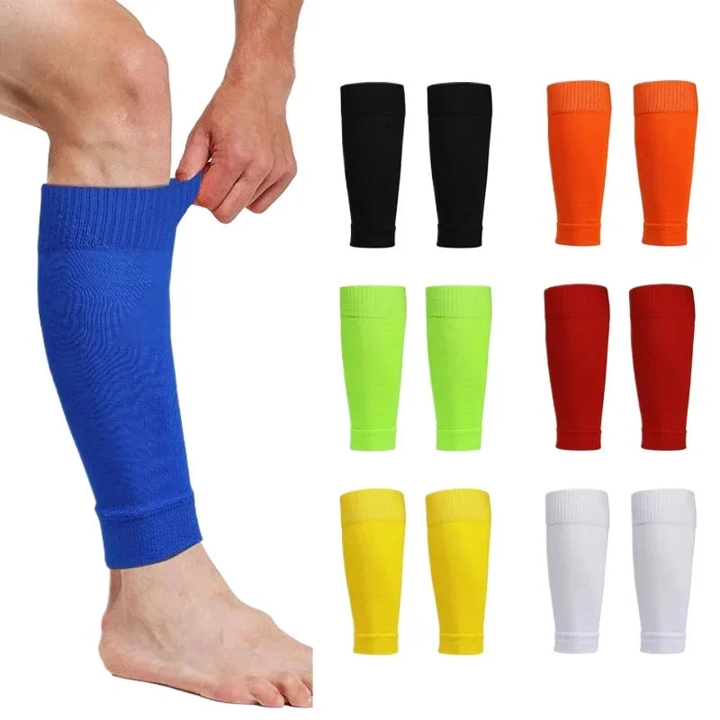 1Pair Football Socks Soccer Accessories Leg Brace Sleeves Breathable Sport Sock Adult Kids Shin Guards Calf Protection Leg Cover